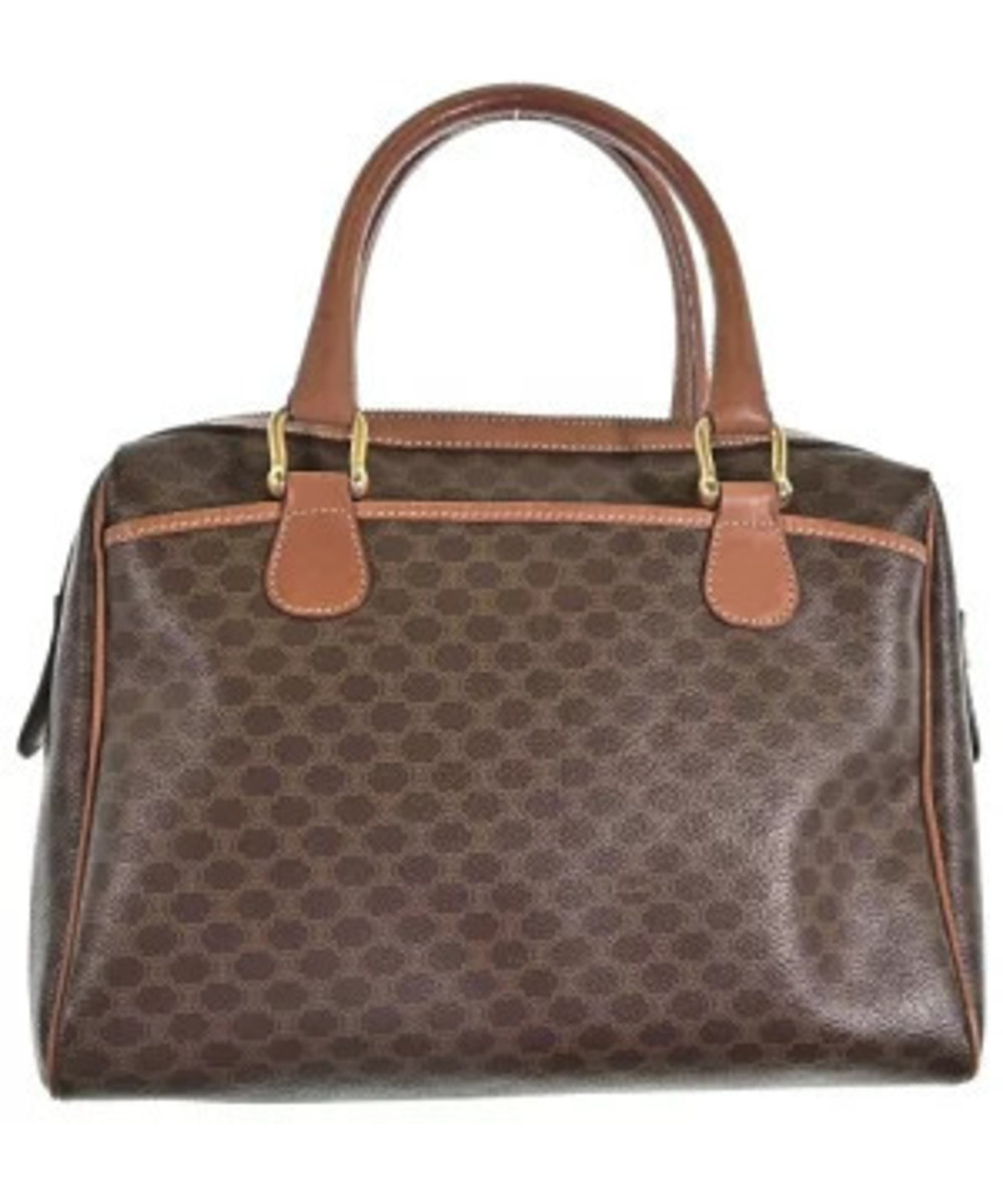 Celine Cream x Brown Beige Handbag All over Brown Tan